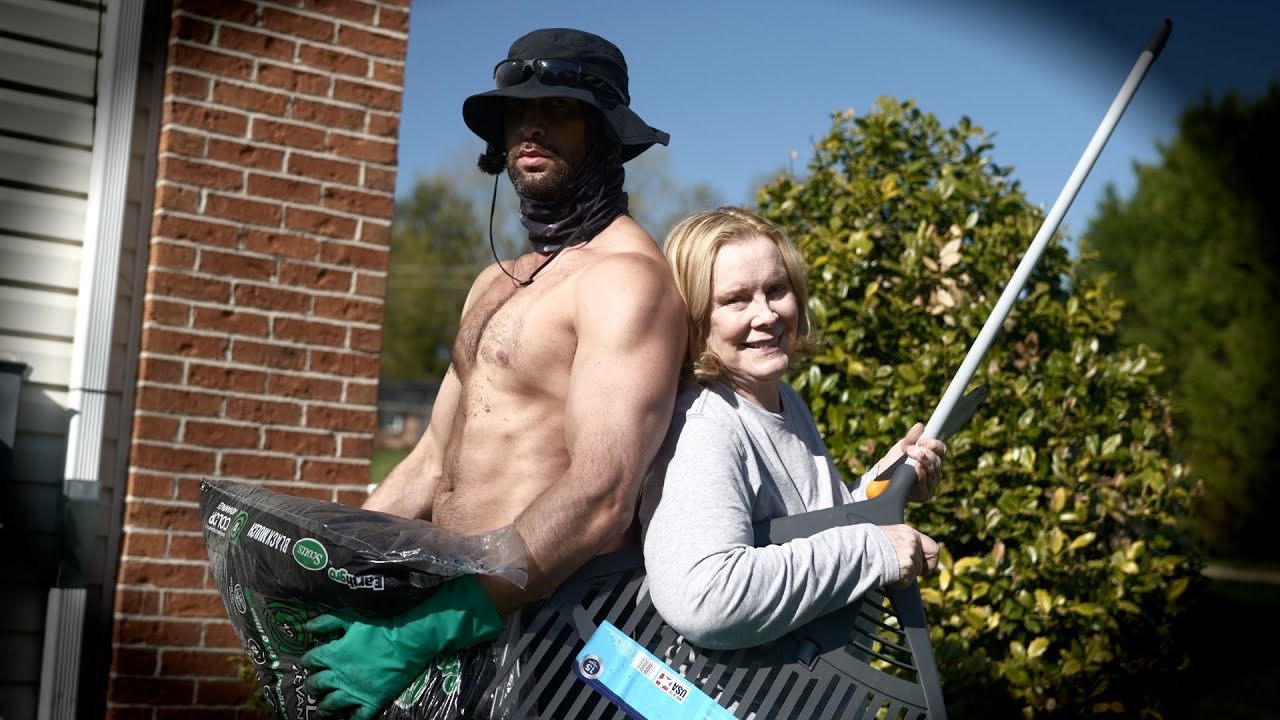 Real Men Help Their Mom Do Yard Work | Fitness Vlog Day 93