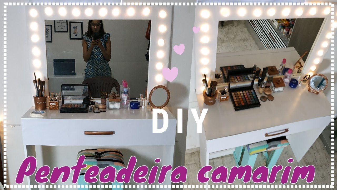 Como fazer uma penteadeira camarim reutilizando porta de guarda-roupa