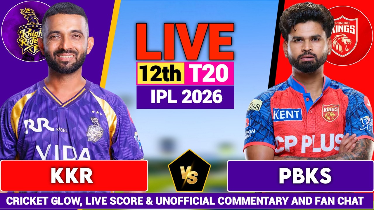 Live: Kolkata vs Punjab, 12th T20 Match live | IPL 2026 | KKR vs PBKS | live Score & Commentary