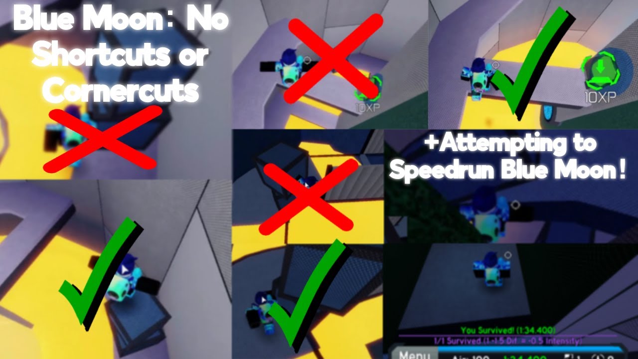 Flood Escape 2 - Blue Moon (NO SHORTCUTS OR CORNER-CUTS) (+Speedrunning Blue Moon) (Community Maps)