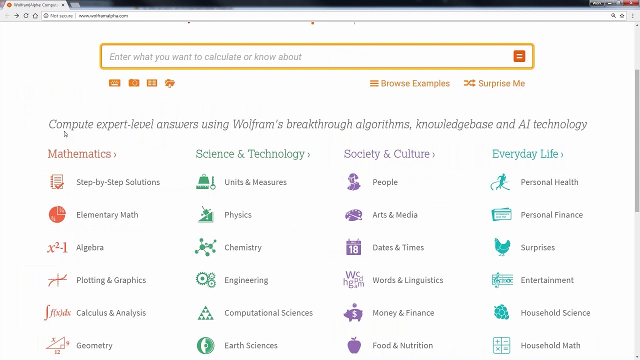 Изучение образовательного потенциала Wolfram|Alpha
