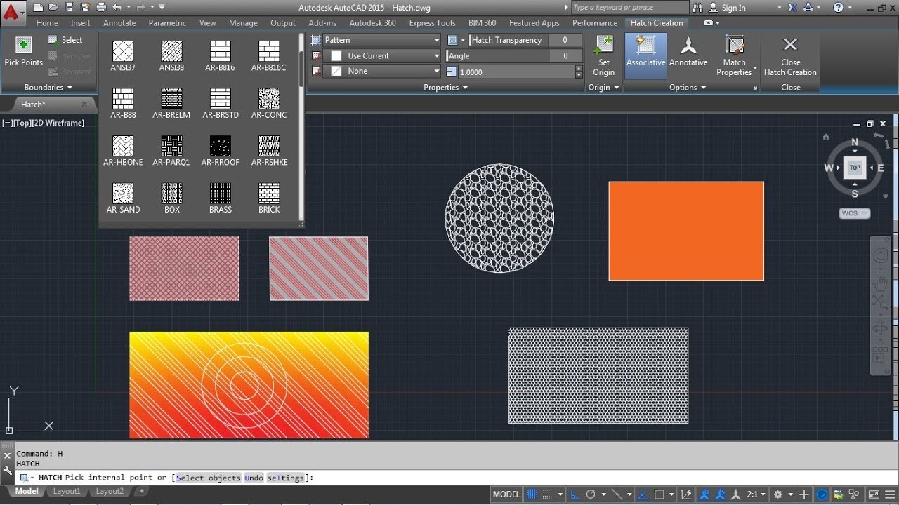 AutoCAD Hatch Command Tutorial Complete | AutoCAD Gradient Hatch