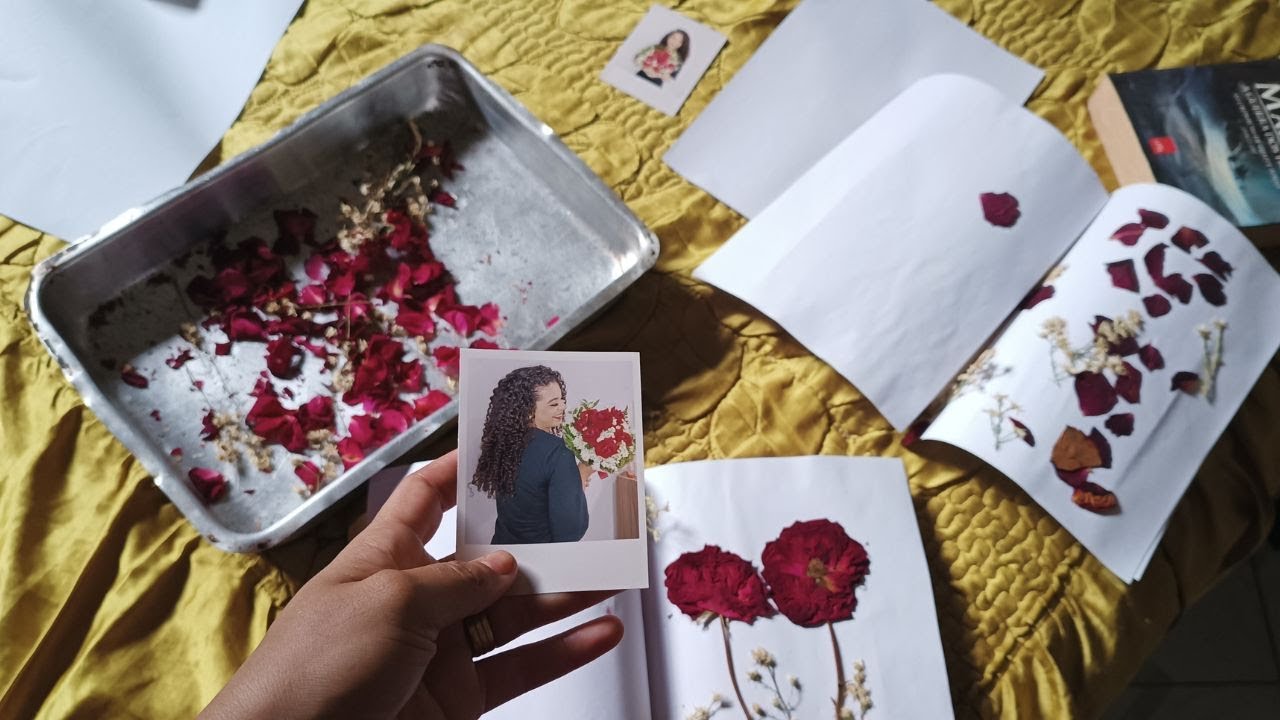 FIZ UM QUADRO COM MEU 1º BUQUÊ DE FLORES - como eternizar buquê de flores