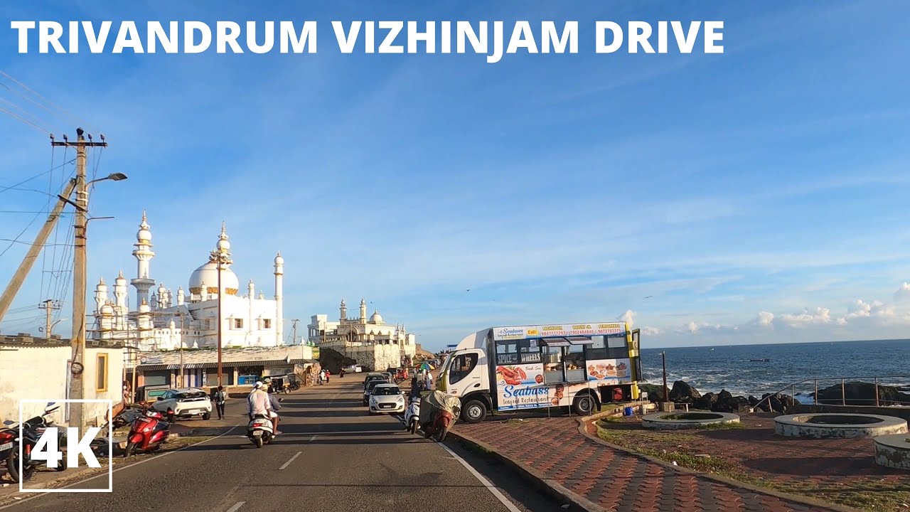 India 4K 🇮🇳 | Driving to Vizhinjam by Sunset I Capital City Of Kerala