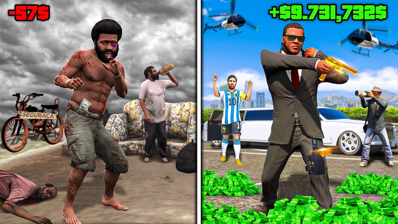 Passei de SEGURANÇA POBRE para RICO no GTA 5!!