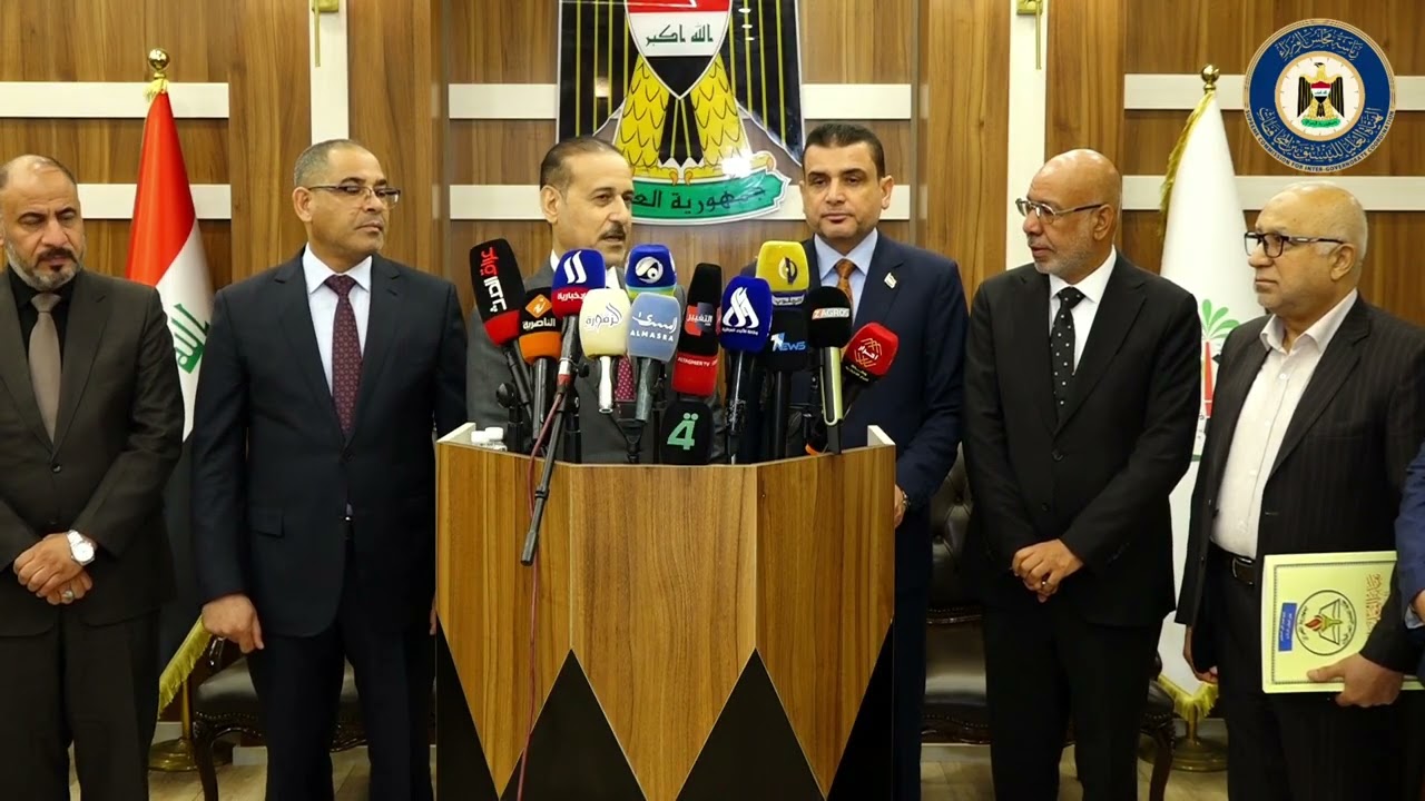 المؤتمر الصحفي لمعالي المنسق العام لشؤون المحافظات د.أحمد الفتلاوي لتهيئة أراض التدريسيين في ذي قار