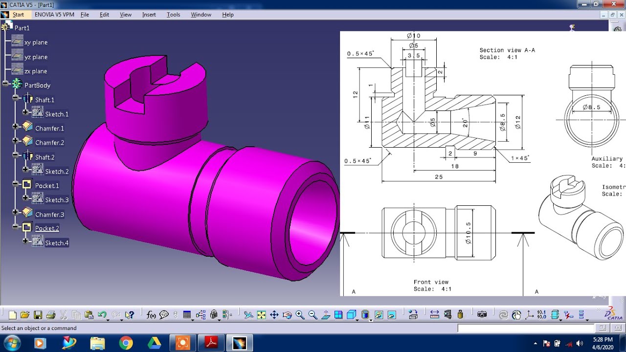 #CATIA V5 #MACHINE PART #SHAFT