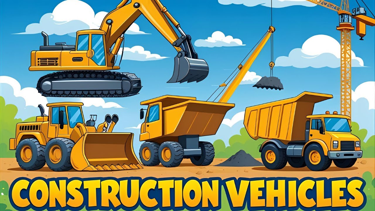 Big Construction Trucks for Kids | Fun Learning Video