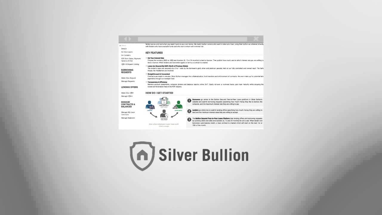 Silver Bullion Secured P2P Loans