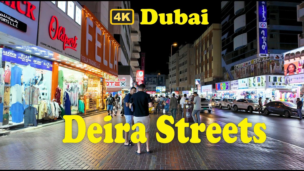 Dubai Deira Streets | Baniyas, Sabkha, Naif, Murshid Markets | 4K Evening Walking Tour