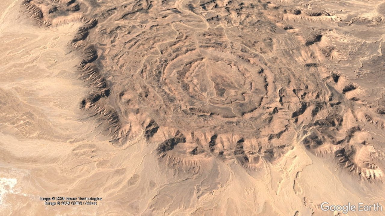 The Impact Crater in Algeria; Tin Bider