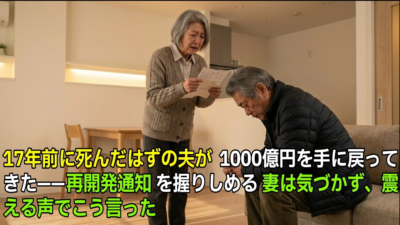 17年前に死んだはずの夫が1,000億円を手に帰ってきた――ひとりで生きてきた妻は気づかず、こう言った。「私が欲しかったのは…」