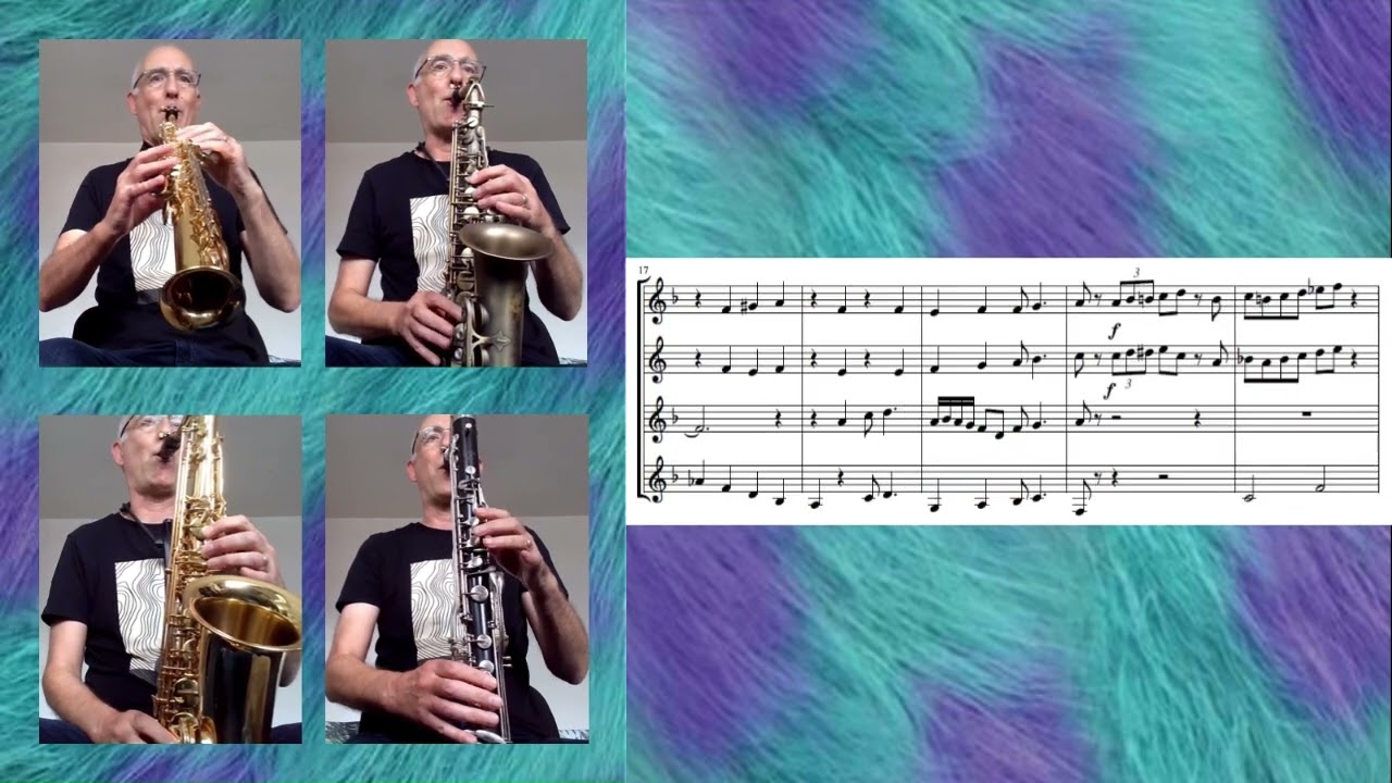 Monsters inc theme for saxophones and bass clarinet