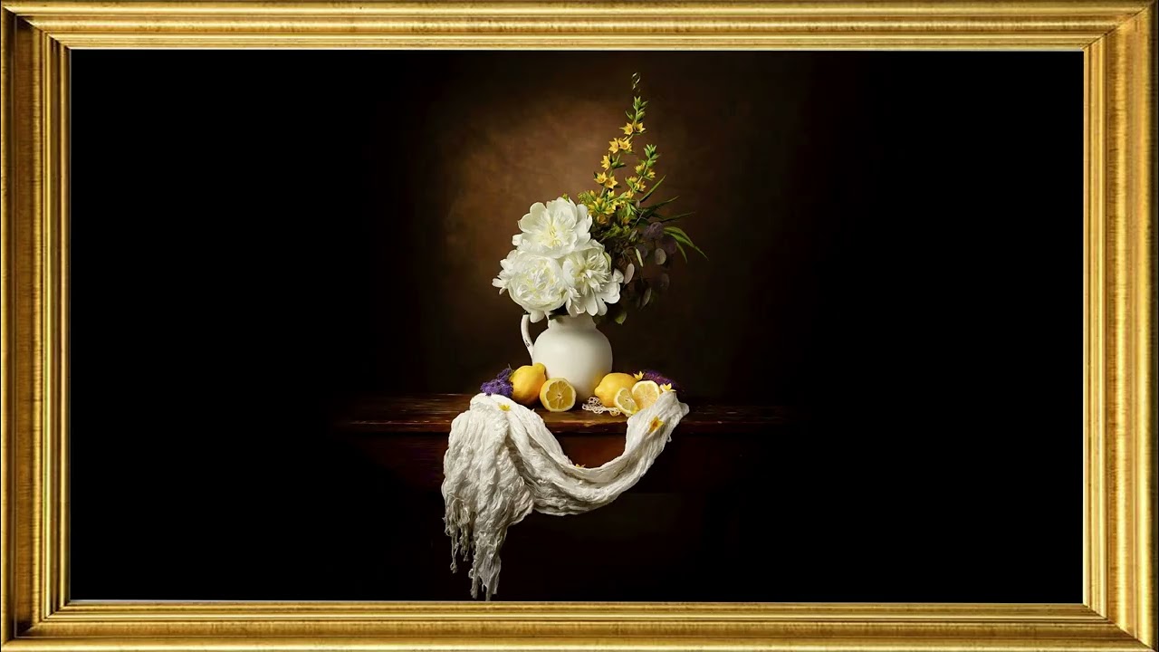 White Peonies & Lemons &ndash; Vintage Still Life | Calm Art Screensaver for Home (2 Hours)