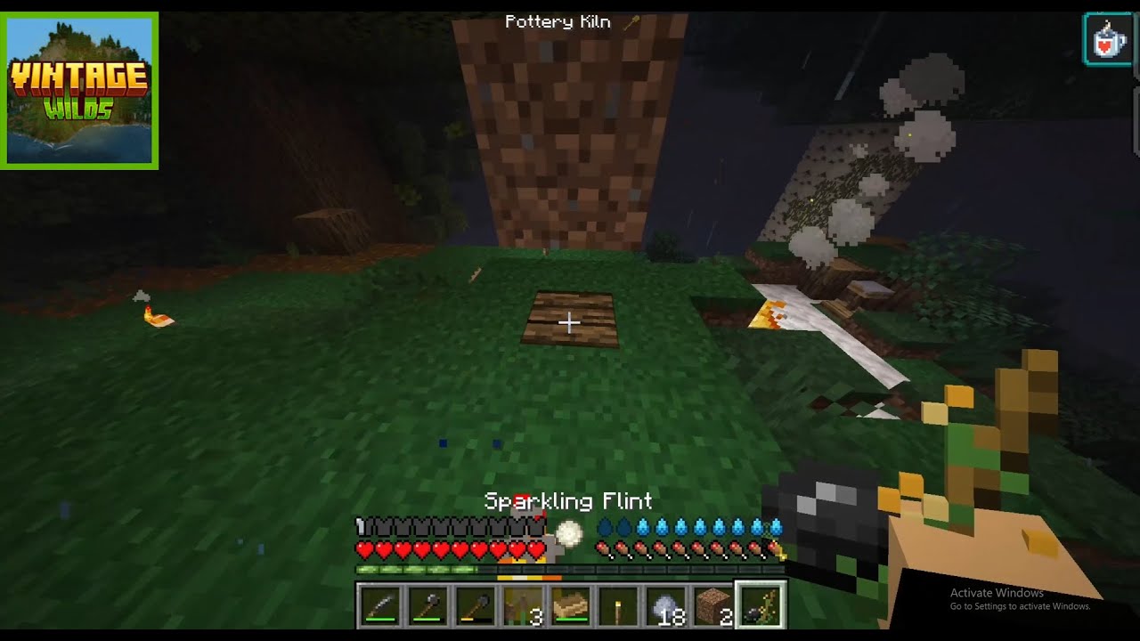 Minecraft Modpack (Vintage Wilds) Let's Play Part 2 Pit Kiln Not Working!