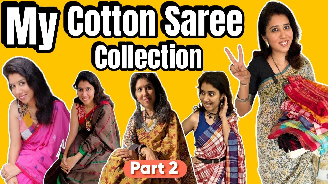 My Cotton Saree Collection | Part 2 | Handloom Handcrafted Sarees | @Shyawayshop