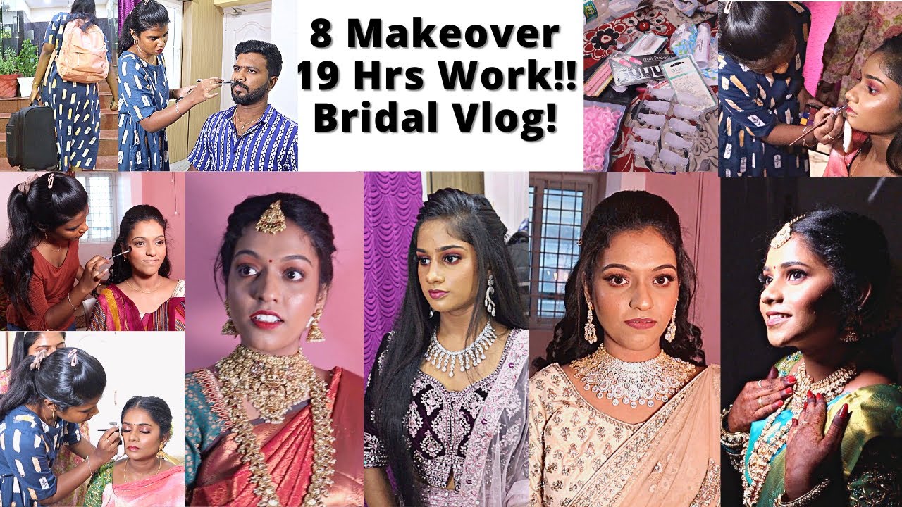 8 Makeover In A Day😱 Bridal Marathon 🥳 19 Hrs Work 🥰 New Nails Products 🤩 Bridal Day Vlog 🥳
