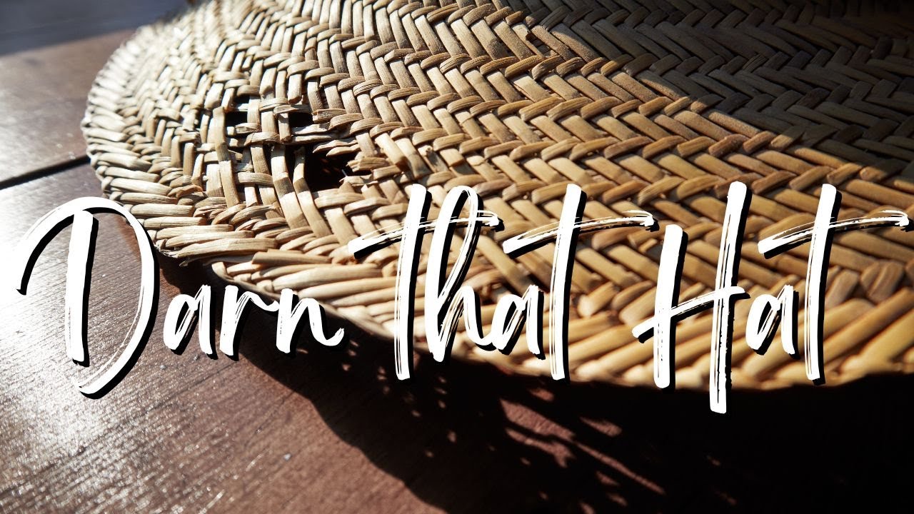 fixing a holey straw hat - which works better? Darning or patching?