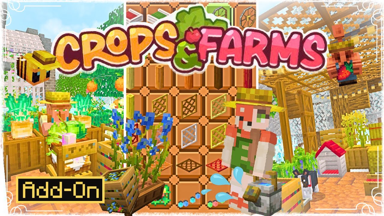 НОВОЕ ОБНОВЛЕНИЕ Дополнение Crops & Farms 1.4 для Minecraft PE/Bedrock 1.21+ 🐝