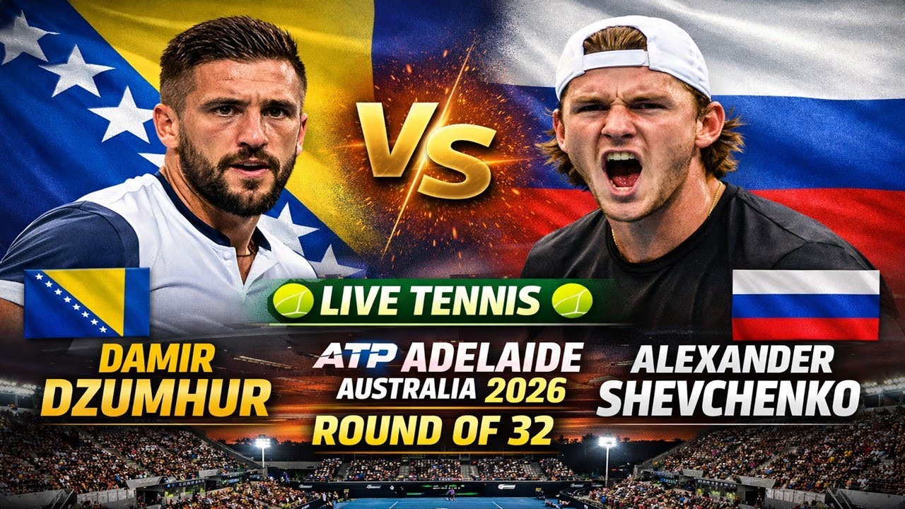 Damir Dzumhur Vs Alexander Shevchenko 🎾LIVE TENNIS ATP Adelaide Australia 2026 🎾Round Of 32