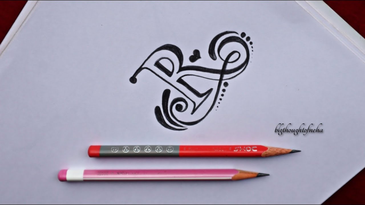 How to make R letter tattoo designs on paper with pencil