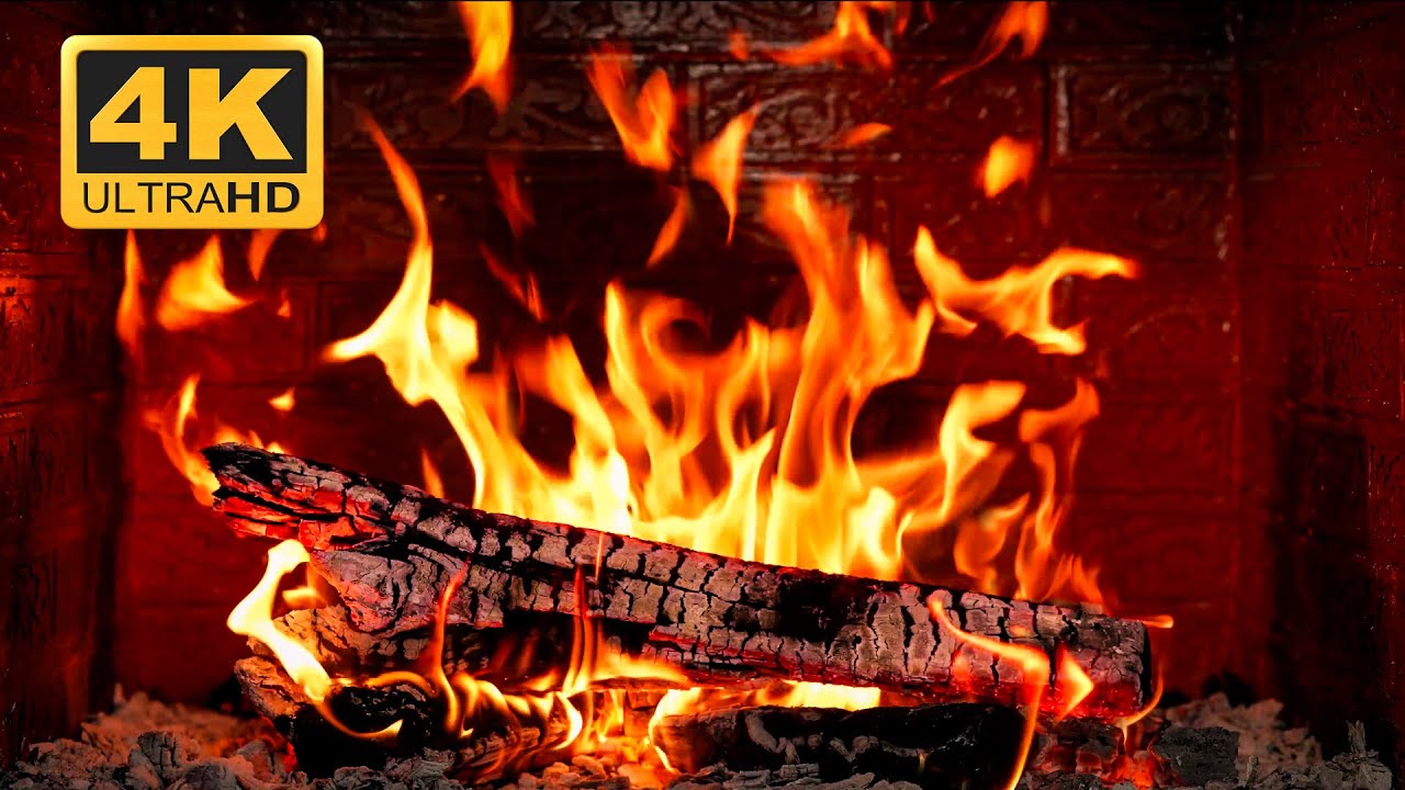 🔥 Fireplace Classic 4K (NO Music). Cozy Fire with Crackling Fireplace Sounds. Fireplace 4K UHD