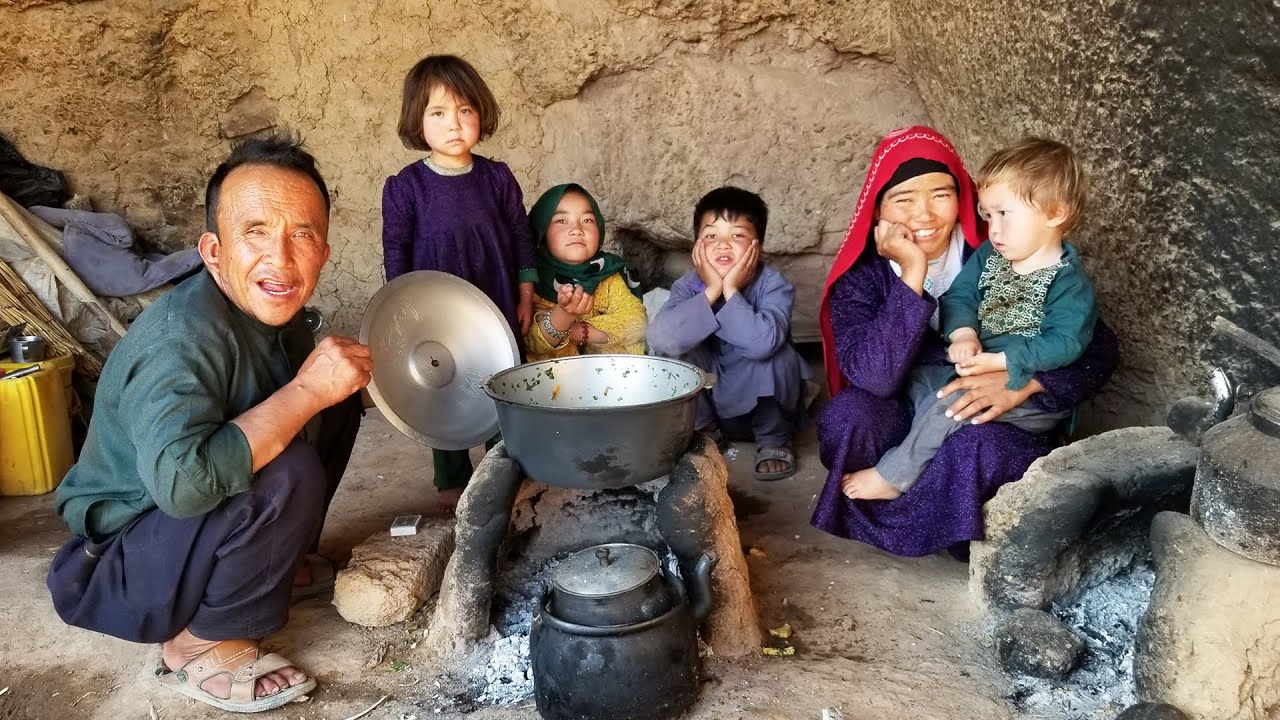 Underground Life: Twin Children Living in a Cave | Village Life in Afghanistan