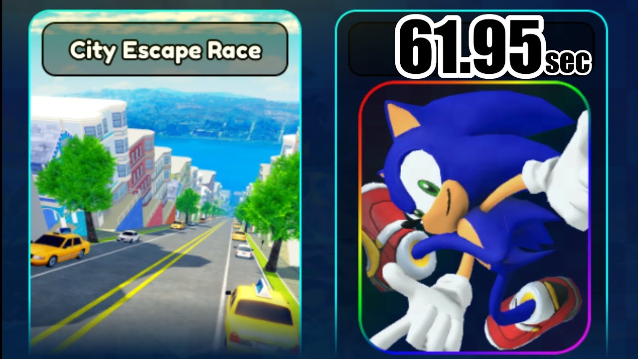[61.95sec] city escape race 【sonicspeedsimlator】【Robrox】