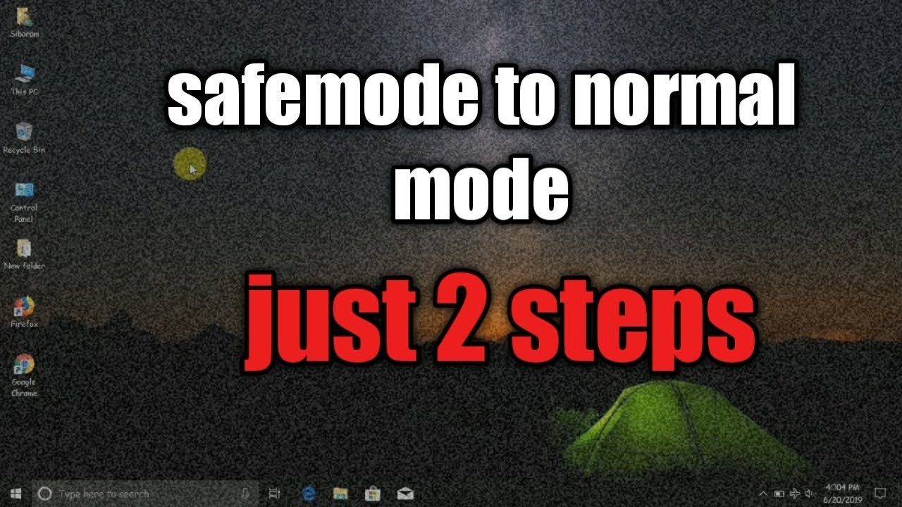 How to exit(reboot) pc safemode to normal mode