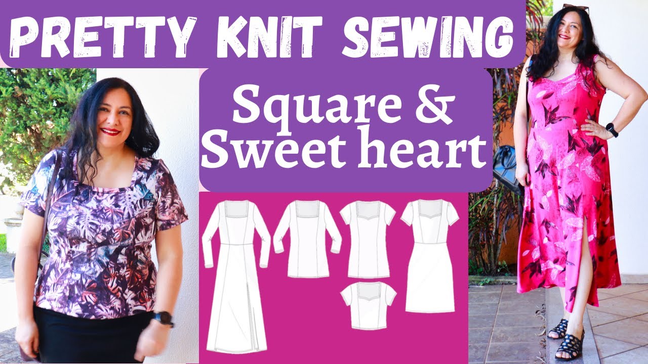GORGEOUS knit SWEET HEART & SQUARE necklines. Many options! easy sewing. Lenox (Love Notions).