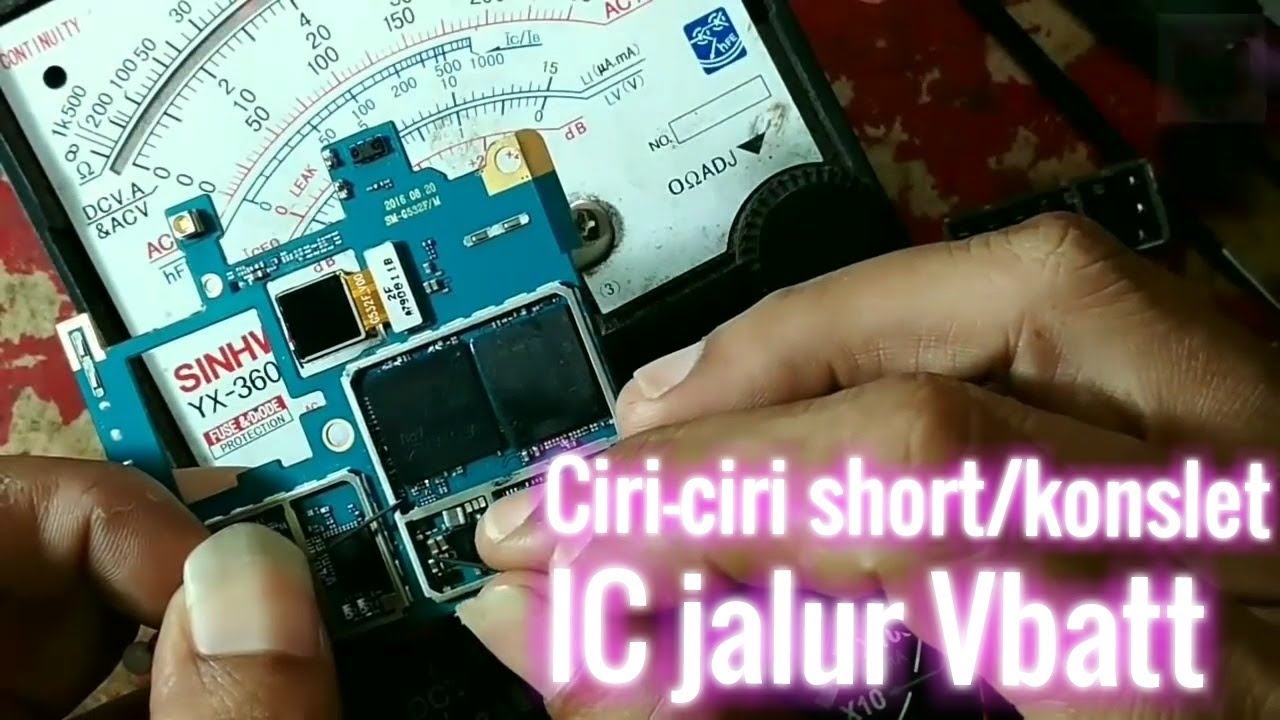 Ciri-ciri konslet(short) di IC jalur Vbatt