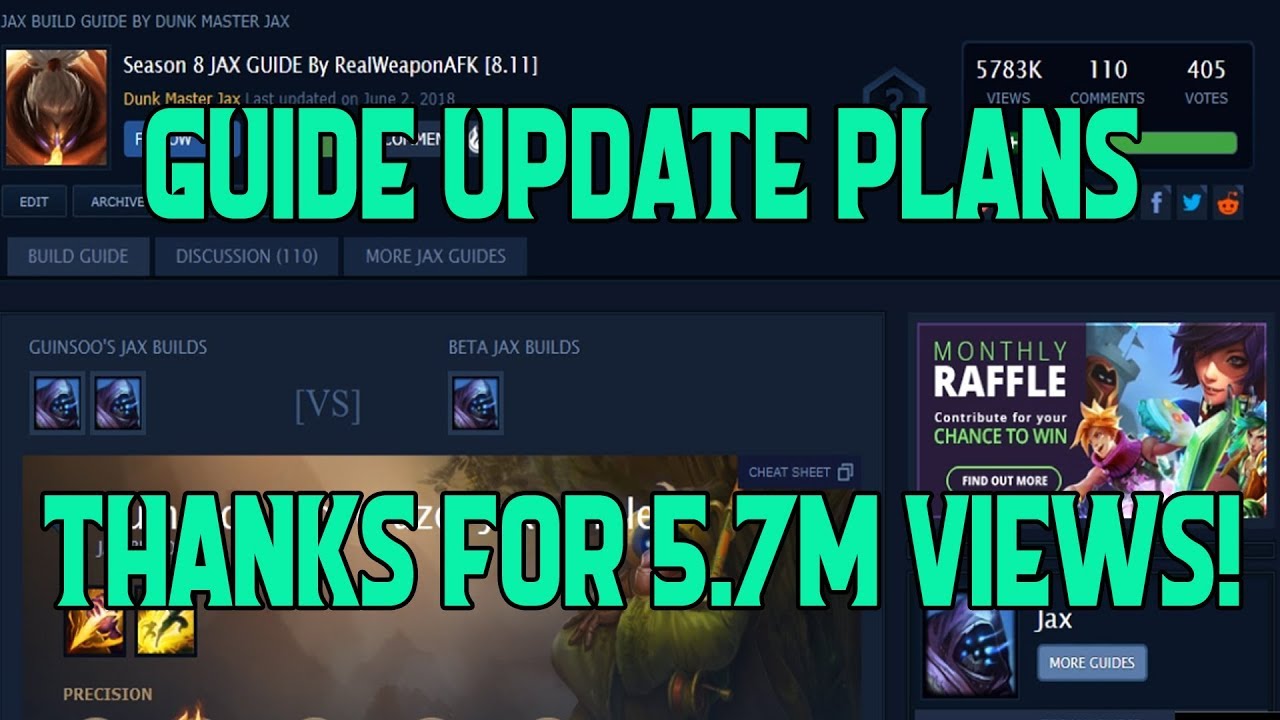 Jax Mobafire Guide Update - Future Plans & Thanks For The Support | League Of Legends