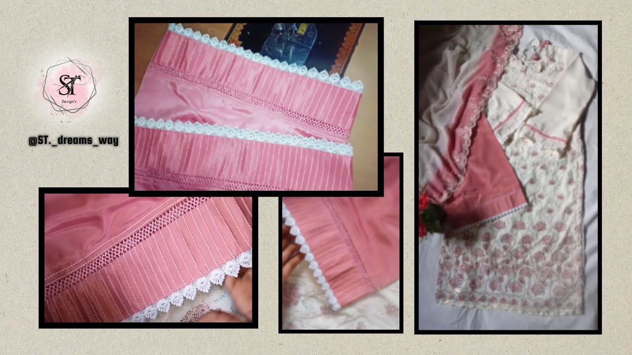 Beautiful bottom design with lace/designer bottom stitching/#plazobottomdesgn#sewingtis#viralvideo 