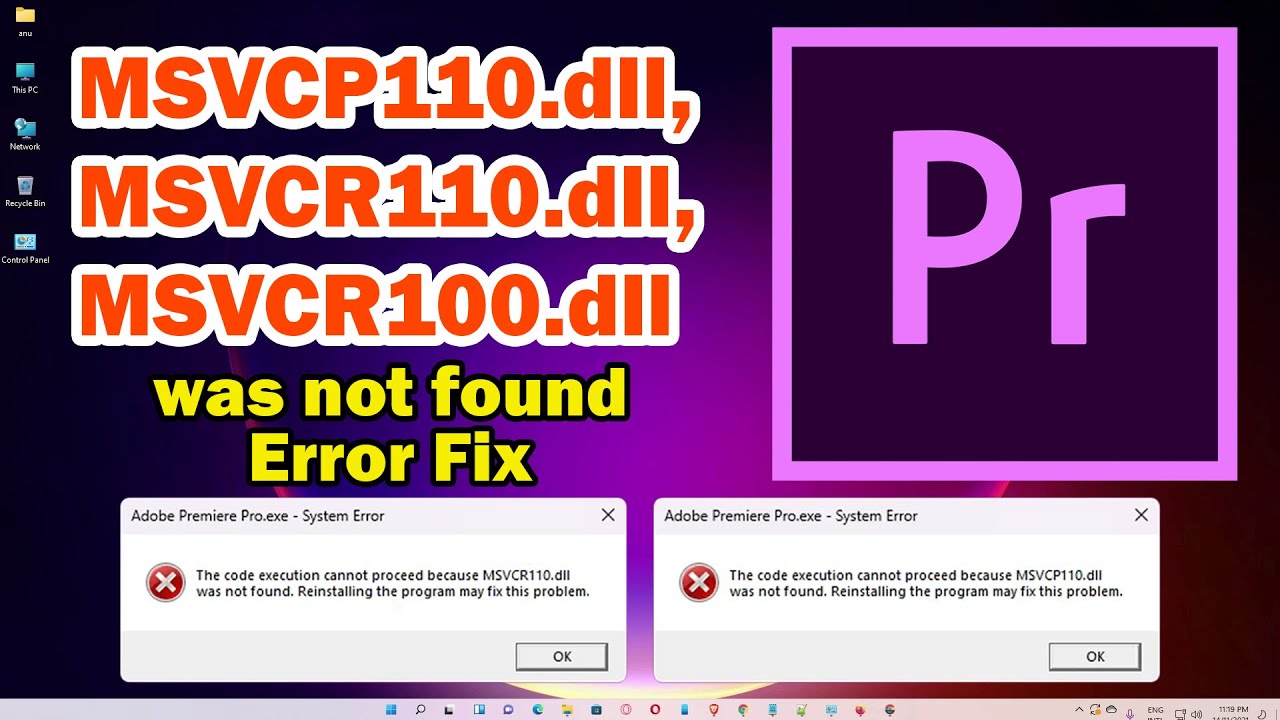 Как исправить ошибку Adobe Premiere Pro MSVCP110.dll, MSVCR110.dll, MSVCR100.dll не найден