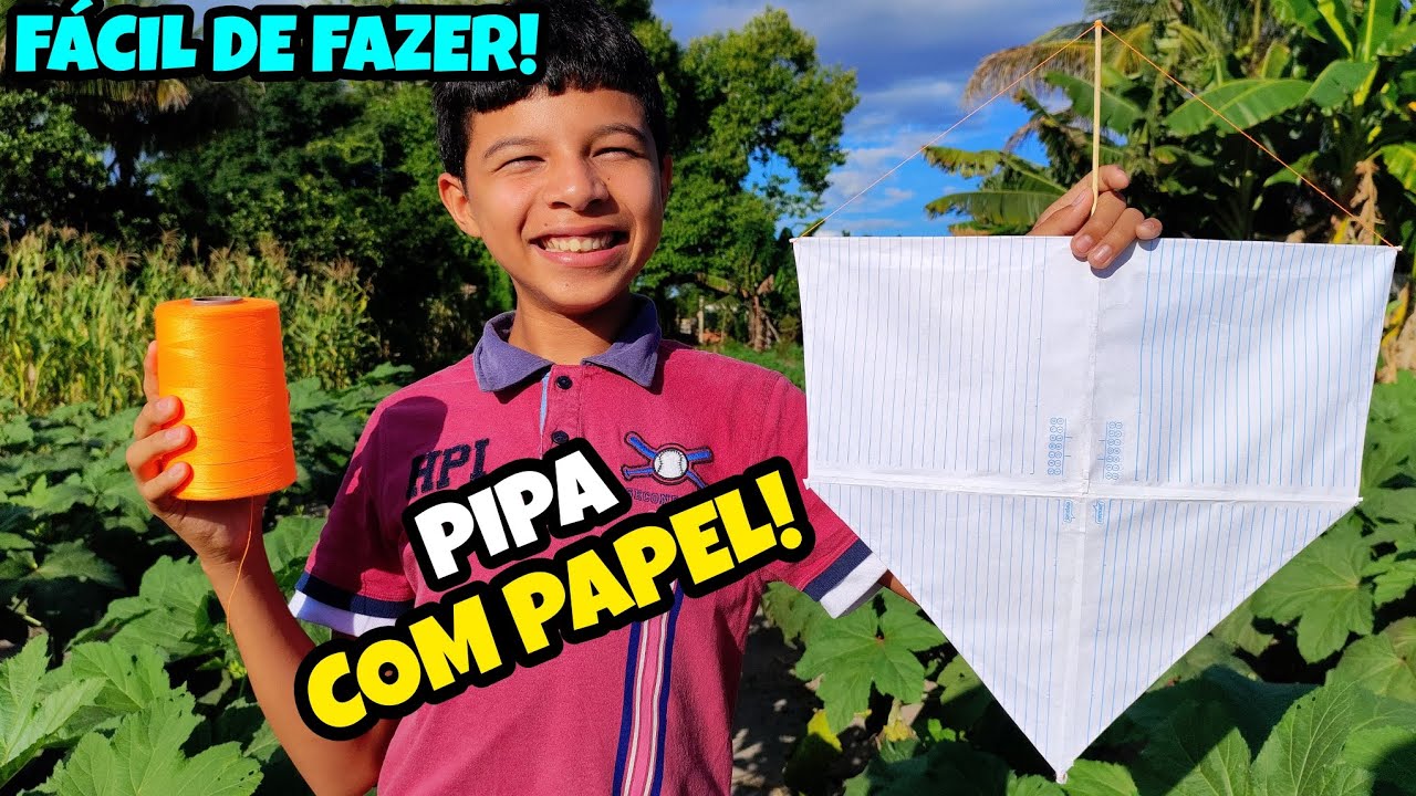 COMO FAZER UMA PIPA COM FOLHA DE CADERNO QUE VOA MUITO