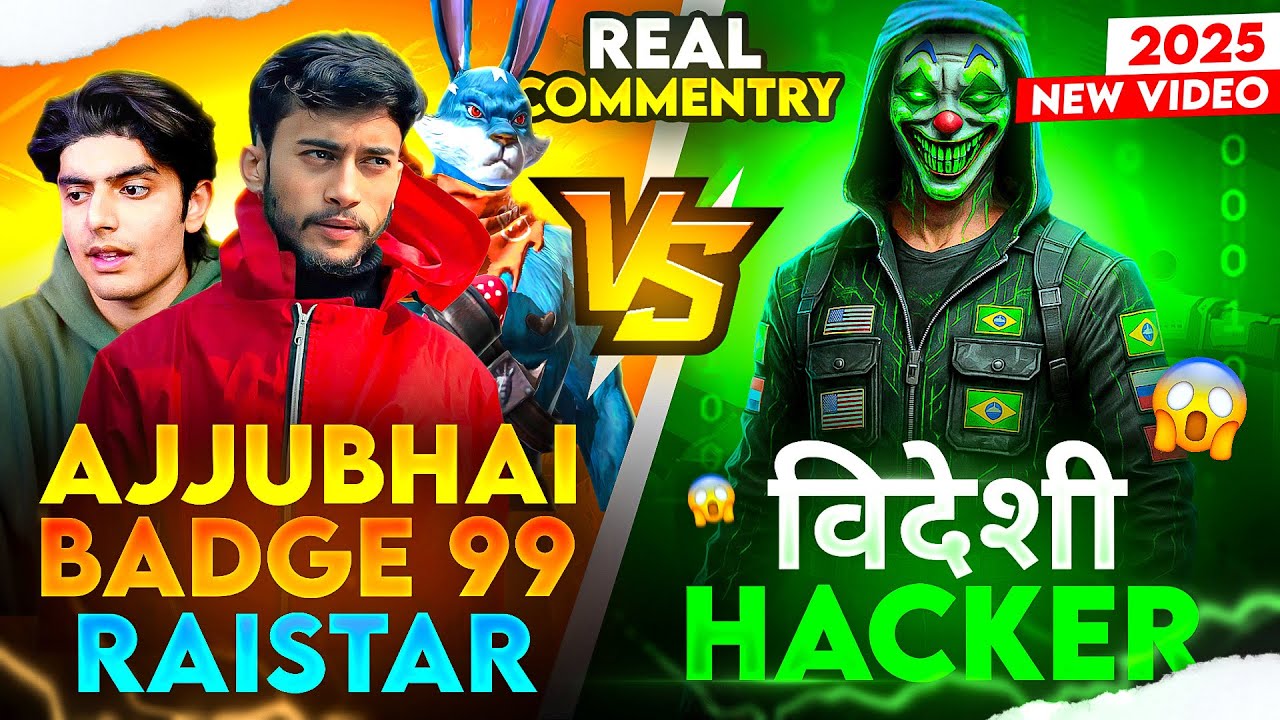RAISTAR , AJJUBHAI , BADGE99 vs HACKER 🤡😱 | 1v3 – FREE FIRE MAX HIGHLIGHTS 🔥