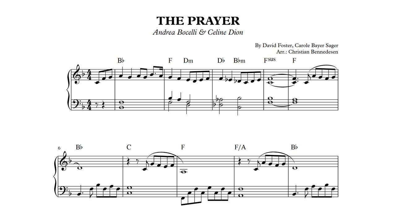 The Prayer - Piano