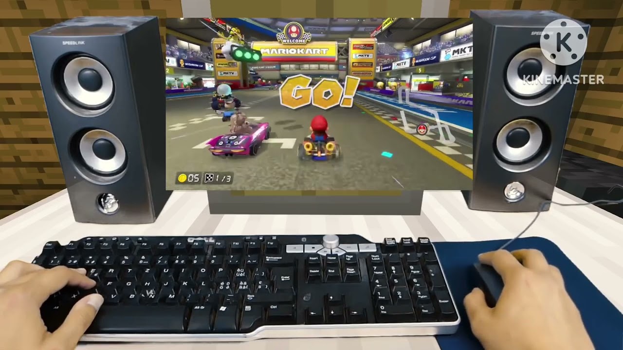 Realistic Minecraft Angry steve plays Mario kart 8 deluxe and BSOD v2