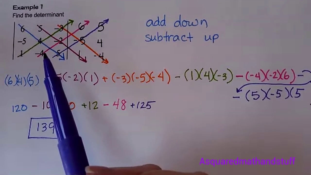 Determinant of a 3x3 Matrix - Lattice Method