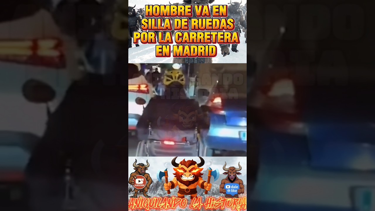 HOMBRE VA POR LA CARRETERA DE MADRID… ¡Y VA EN SILLA DE RUEDAS CON LUZ DE FRENO!