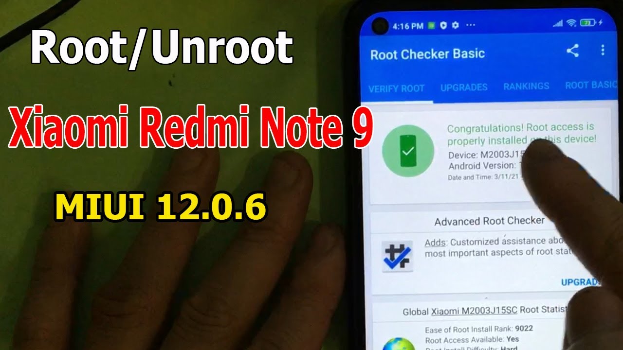 How to Root/Unroot Xiaomi Redmi Note 9 MIUI 12.0.6