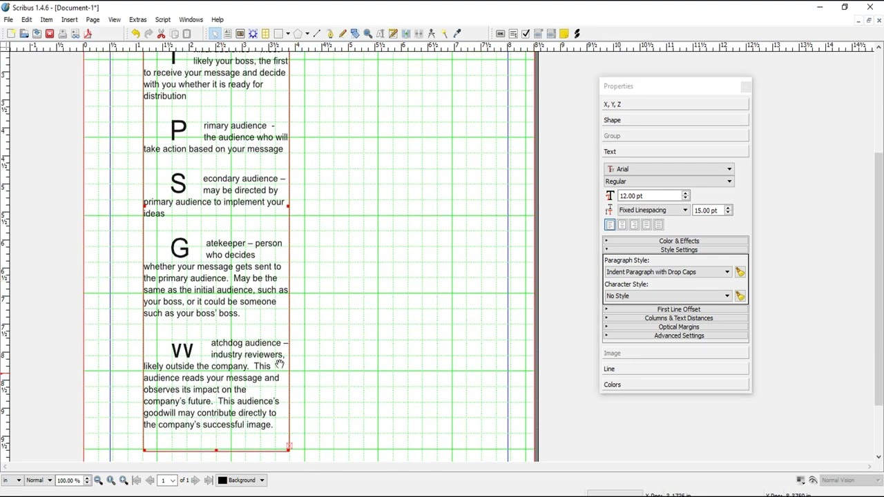 Working with Styles in Scribus 1.4.8