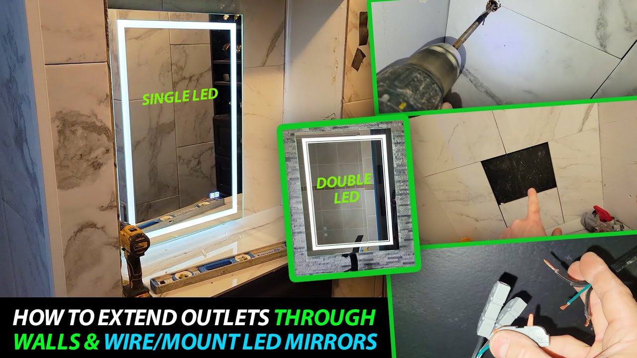 Luxury LED Mirrors - How to Install & Wire LED Mirrors and Fish Wires Behind Walls - Closet Ideas
