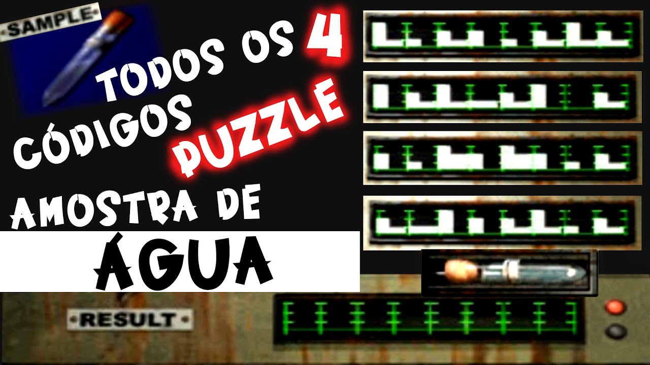 TODOS 4 Códigos PUZZLE AMOSTRA DE AGUÁ - Resident Evil 3 - Nemesis