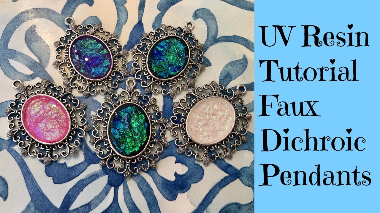 UV Resin Tutorial Creating Faux Dichroic Pendants Plus Giveaway see description