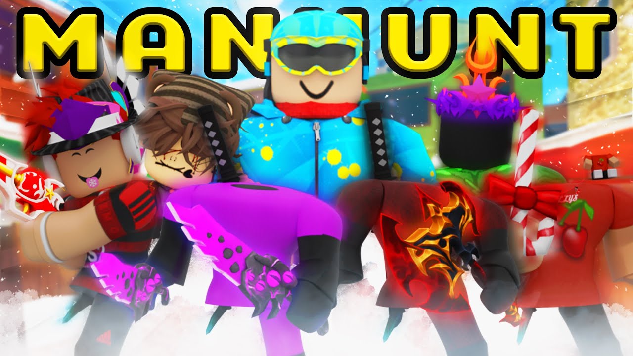 TWO MM2 GLITCHERS VS 5 HUNTERS [MM2 MANHUNT]