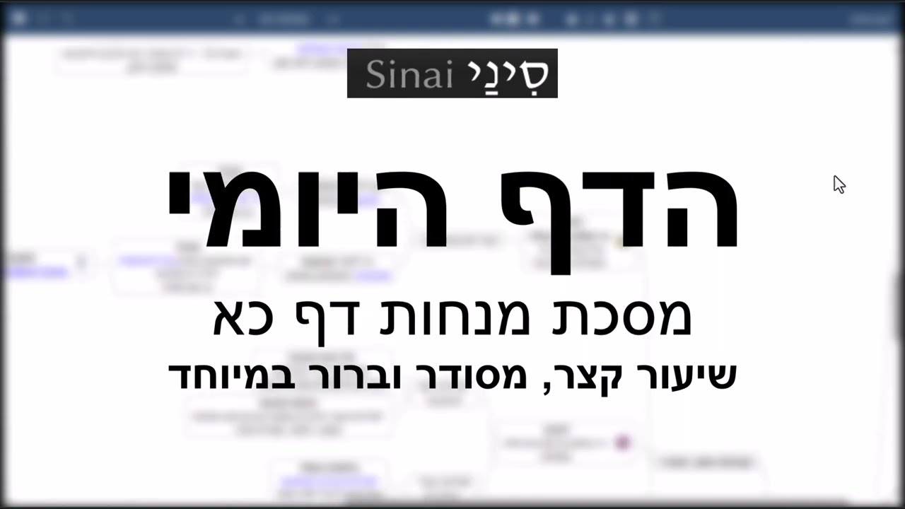 הדף היומי של אתר סיני - מנחות דף כא - שיעור קצר וברור במיוחד מאת אורי בריליאנט