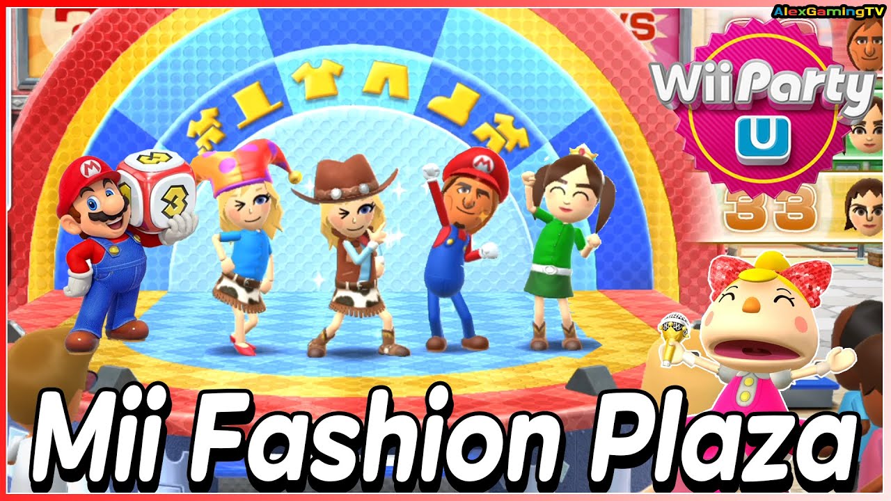 Wii Party U - Mii Fashion Plaza (Expert Com)🎵 Peach vs Leonel vs Sophia vs Claudia | AlexGamingTV