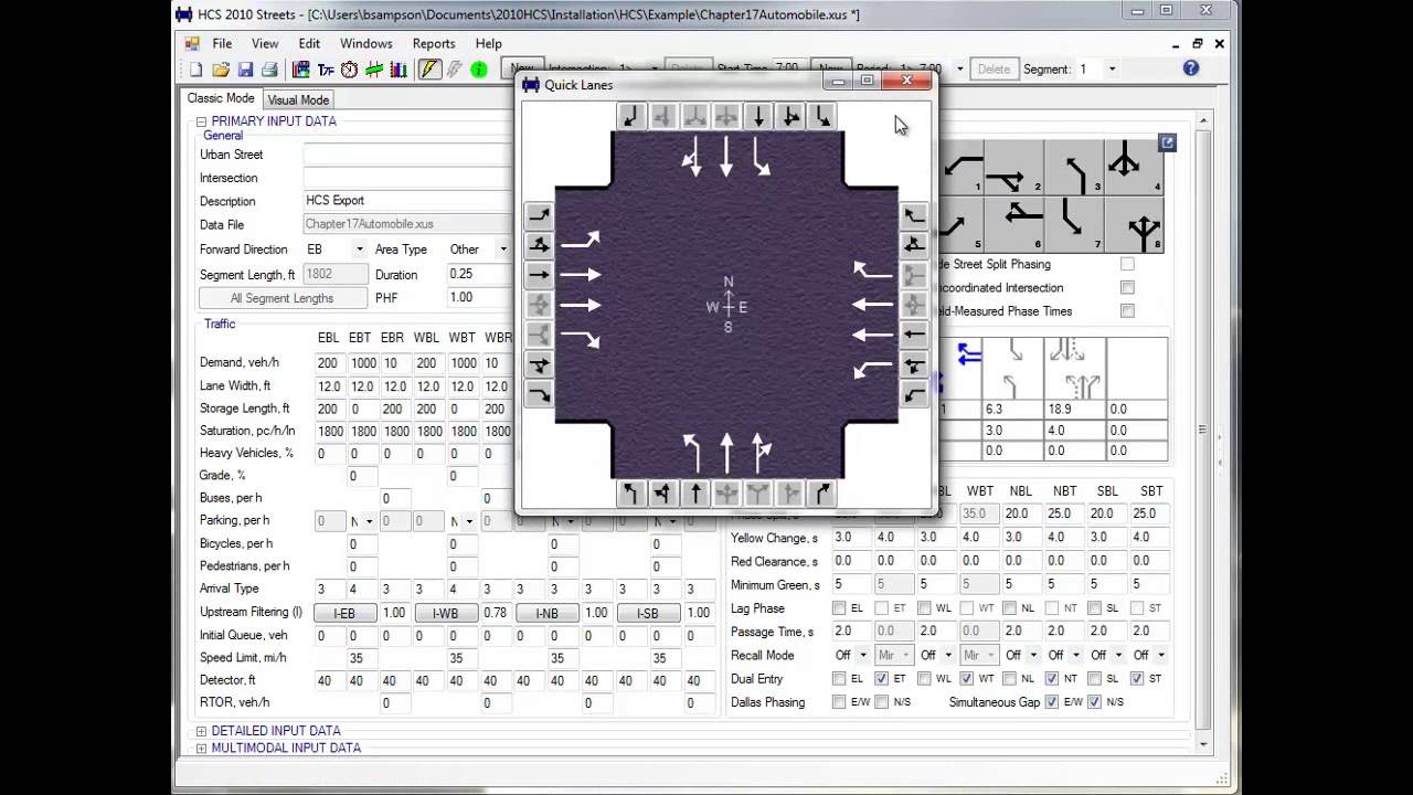 Bill Sampson's  (McTrans) Highway Capacity Software StreetsTutorial