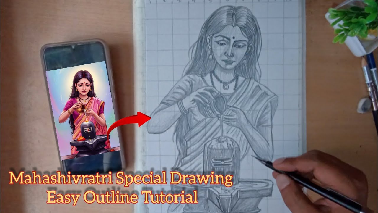 Mahashivratri Special Drawing🔥🔱How To Draw Girl With Shivling||Step By Step Pencil Sketch Tutorial 